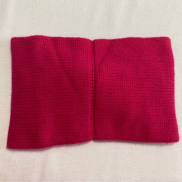 Kate Spade Gathered Bow Neckwarmer Wool Blend Sweetheart Pink Black Scarf - Picture 3 of 12